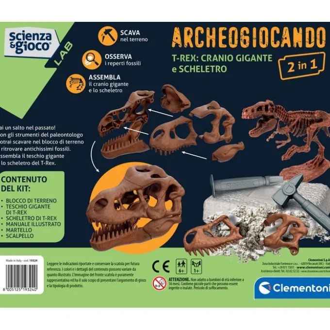 Dig Kit - Cranio gigante + Scheletro T-rex 2in1