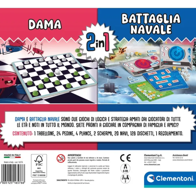 2 in 1 Battaglia Navale + Dama